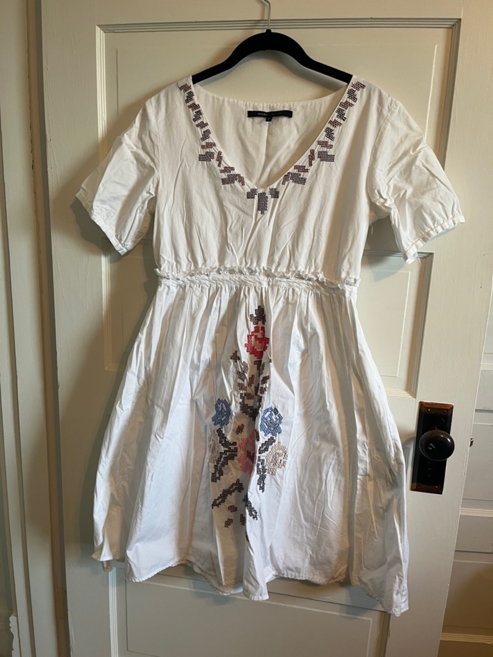 Marc Jacobs White Dress with Embroidered Detail